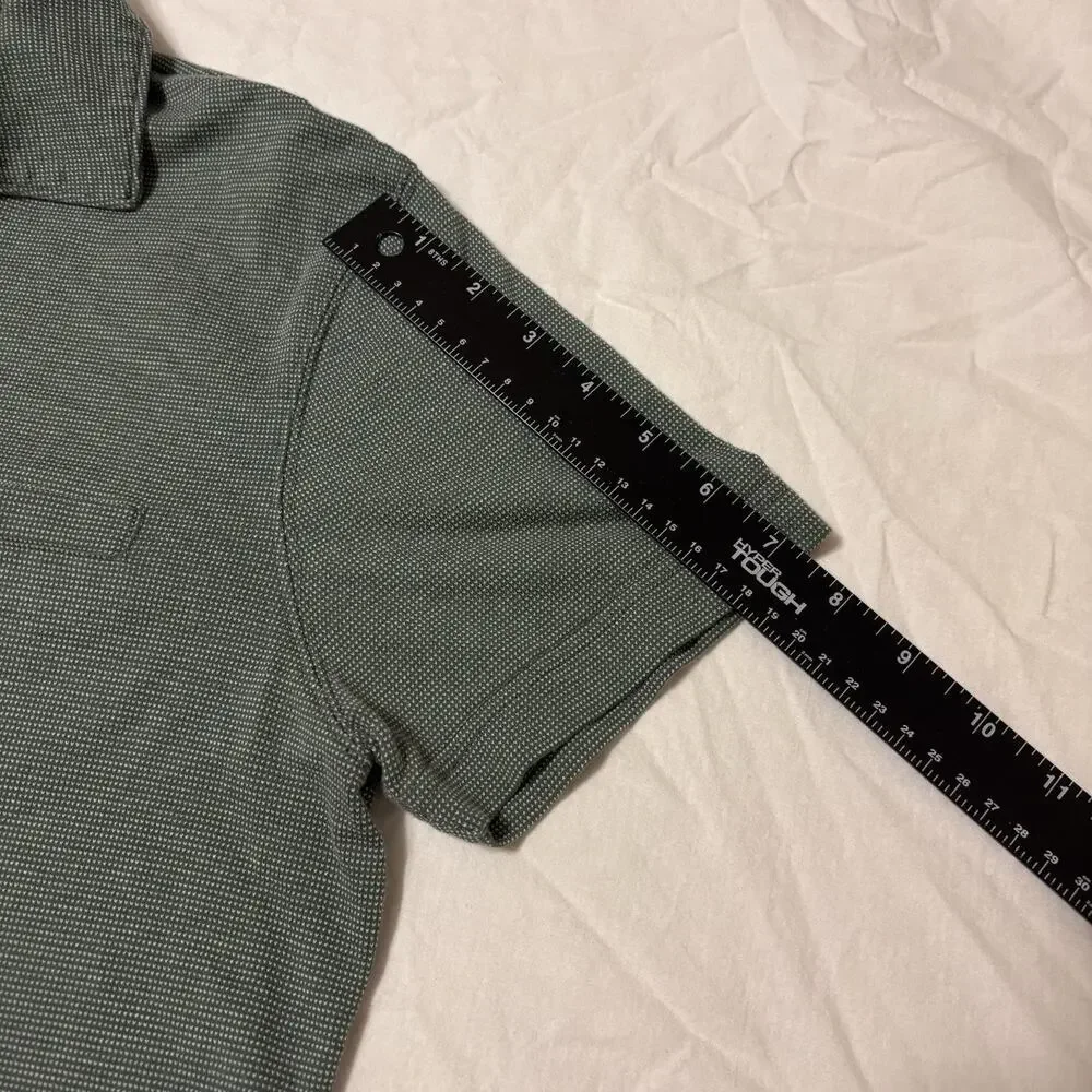 Banana Republic Men's Green Solid Polo Shirt Short Sleeve Spread Collar M